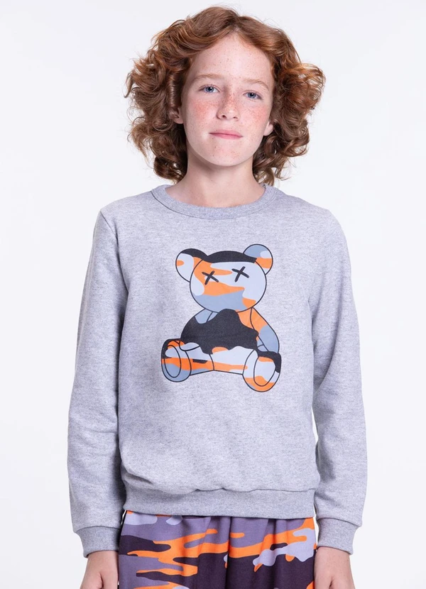 Vida Costeira - Conjunto Moletom Infantil Camuflado Urso Mescla 3