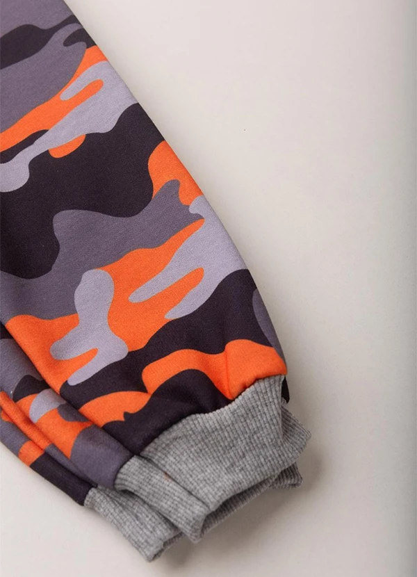 Vida Costeira - Conjunto Moletom Infantil Camuflado Urso Mescla 5