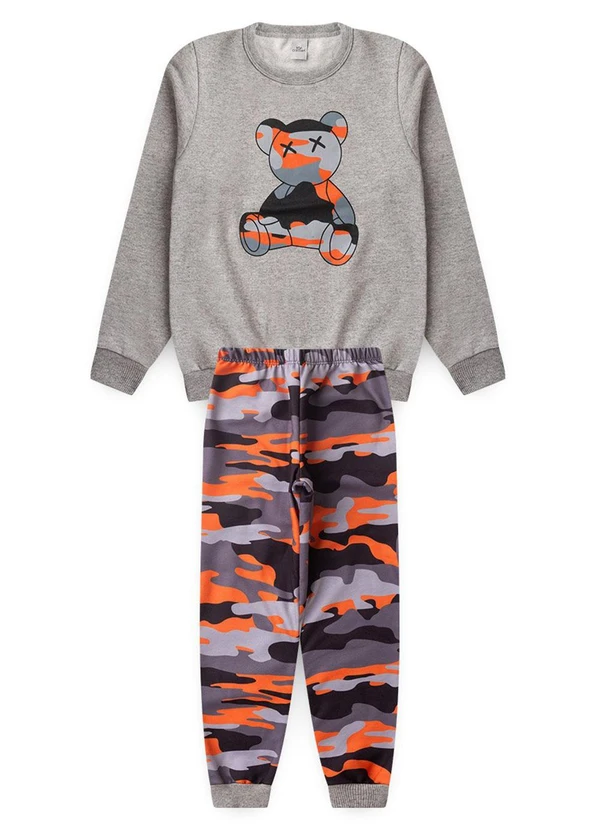 Vida Costeira - Conjunto Moletom Infantil Camuflado Urso Mescla 7