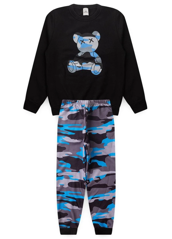 Vida Costeira - Conjunto Moletom Infantil Camuflado Urso Preto 6