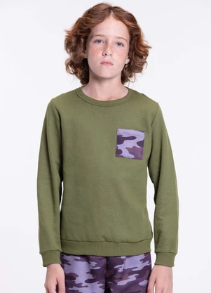 Vida Costeira - Conjunto Moletom Infantil Camuflado Verde - VIDA COSTEIRA