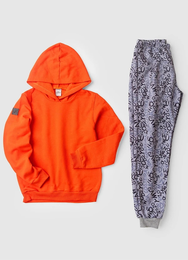 Vida Costeira - Conjunto Moletom Infantil Capuz e Abc Laranja 5