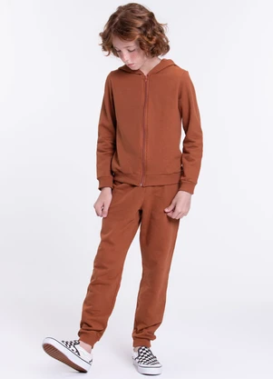 Vida Costeira - Conjunto Moletom Infantil Capuz e Zíper Caramelo - VIDA COSTEIRA