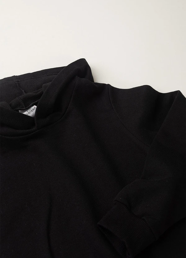 Vida Costeira - Conjunto Moletom Infantil com Capuz Menino Preto 3
