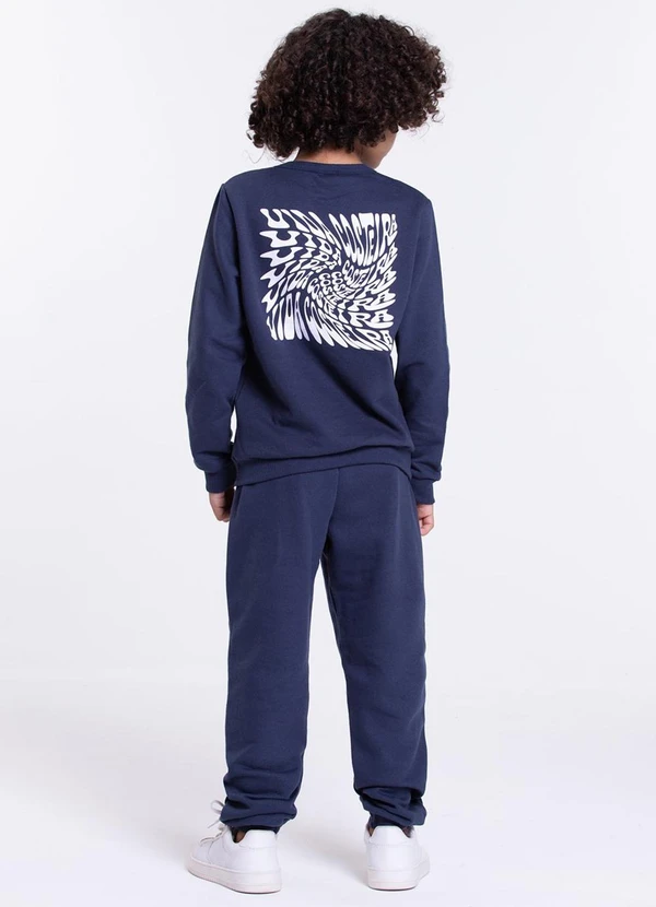 Vida Costeira - Conjunto Moletom Infantil Costas Street Marinho 2