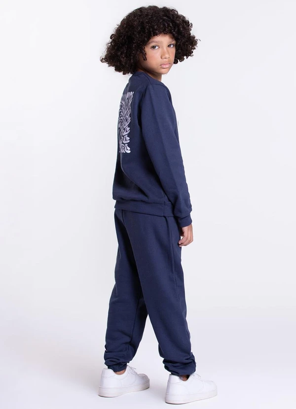 Vida Costeira - Conjunto Moletom Infantil Costas Street Marinho 3