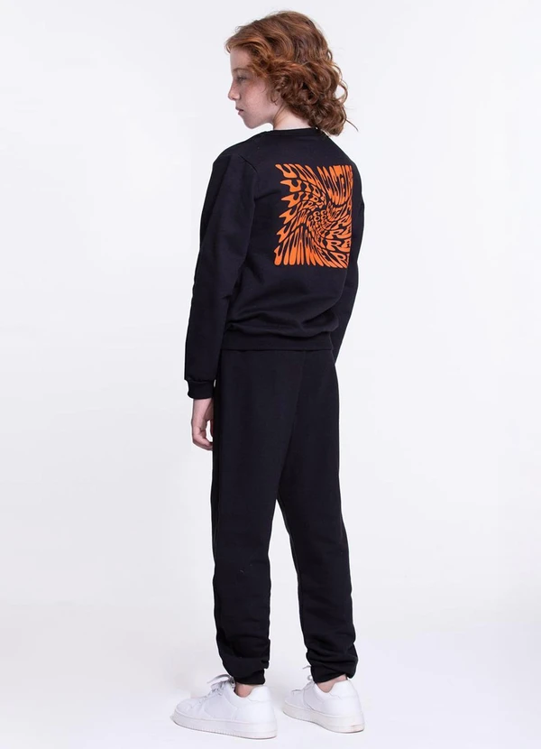 Vida Costeira - Conjunto Moletom Infantil Costas Street Preto 2