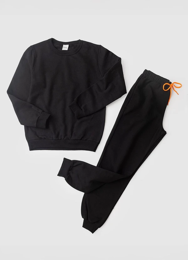 Vida Costeira - Conjunto Moletom Infantil Costas Street Preto 6