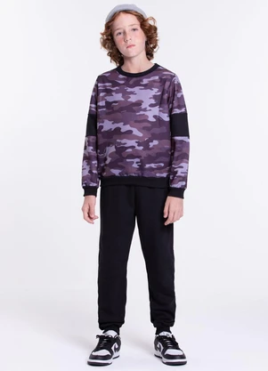 Vida Costeira - Conjunto Moletom Infantil Masculino Preto - VIDA COSTEIRA