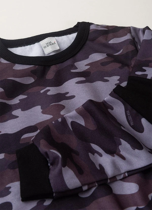 Vida Costeira - Conjunto Moletom Infantil Masculino Preto 3