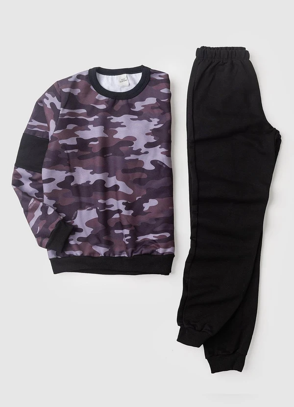 Vida Costeira - Conjunto Moletom Infantil Masculino Preto 5