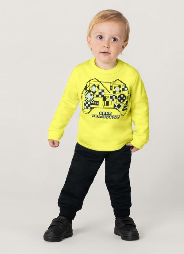 Brandili - Conjunto Moletom Infantil Menino Amarelo