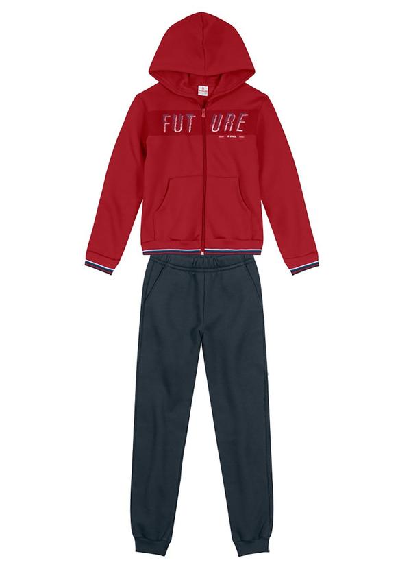 Brandili - Conjunto Moletom Infantil Menino Bordô