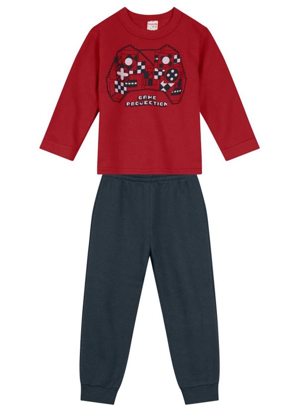 Brandili - Conjunto Moletom Infantil Menino Bordô