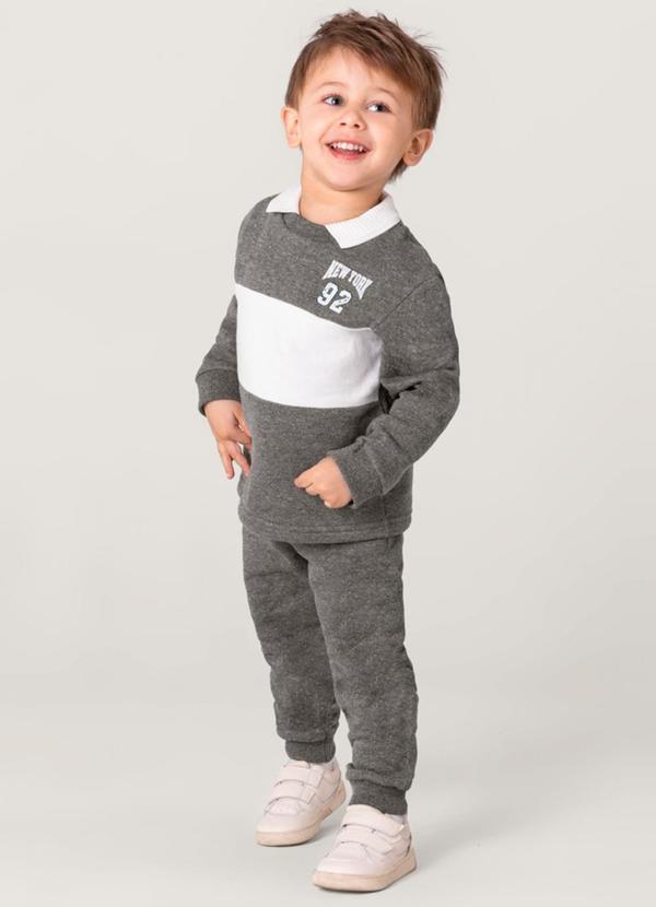 Brandili - Conjunto Moletom Infantil Menino Cinza
