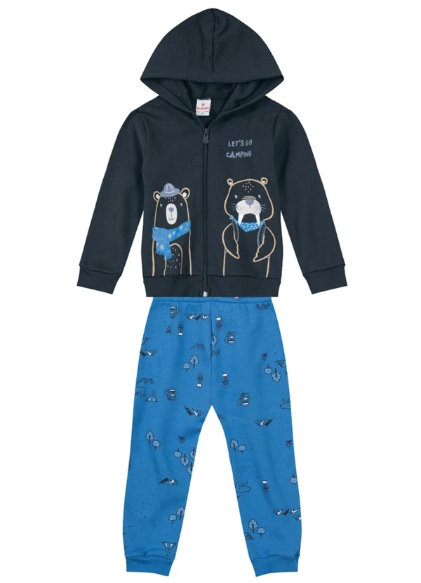 Brandili - Conjunto Moletom Infantil Menino Cinza