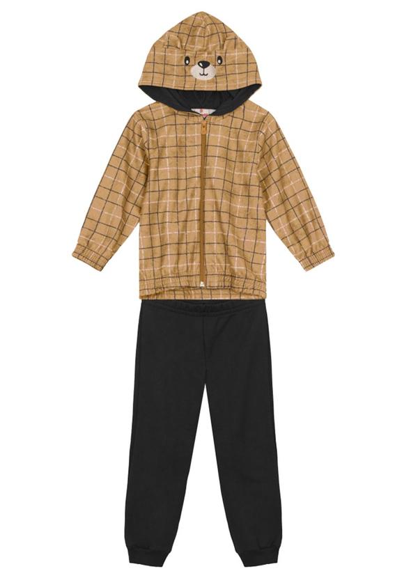 Brandili - Conjunto Moletom Infantil Menino Marrom