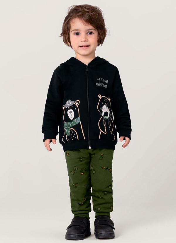 Brandili - Conjunto Moletom Infantil Menino Preto