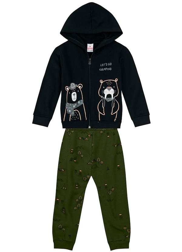 Brandili - Conjunto Moletom Infantil Menino Preto 2