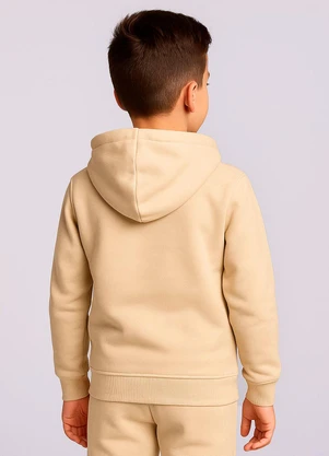 Torra - Conjunto Moletom Infantil Peluciado Capuz Bege - TORRA