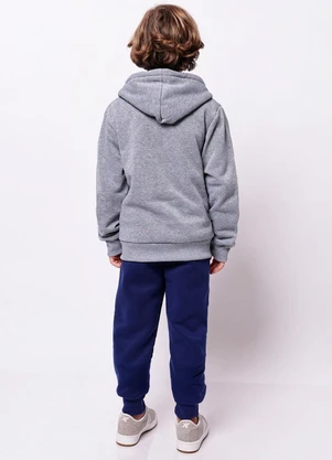 Torra - Conjunto Moletom Infantil Peluciado Capuz Cinza - TORRA