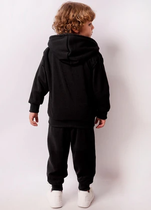 Torra - Conjunto Moletom Infantil Peluciado Preto - TORRA