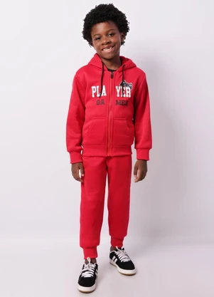 Torra - Conjunto Moletom Infantil Peluciado Vermelho - TORRA