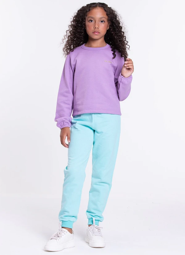 Vida Costeira - Conjunto Moletom Infantil Vida Costeira Lilás