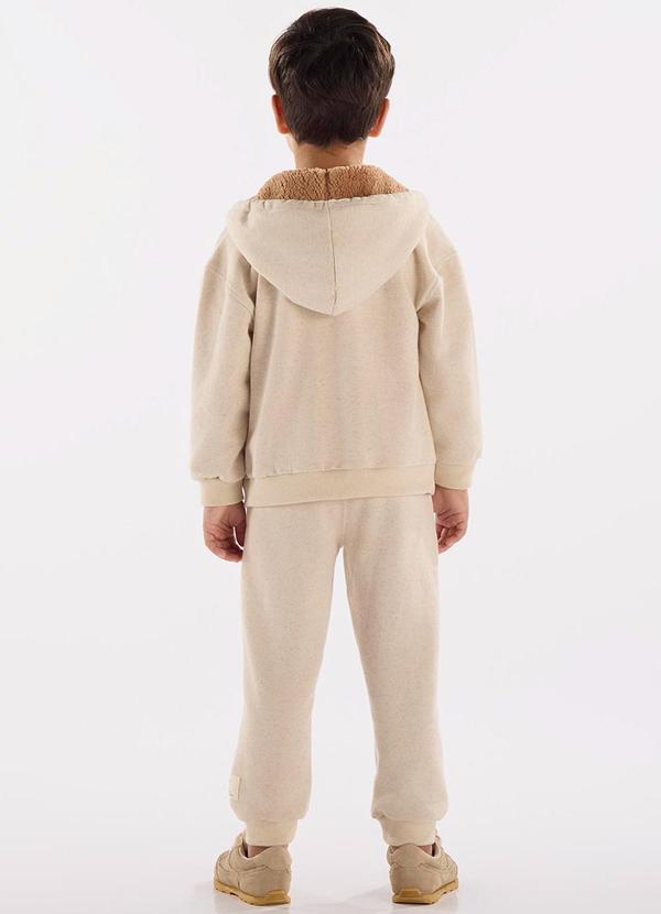 Up Baby - Conjunto Moletom Linho com Capuz Bege 2