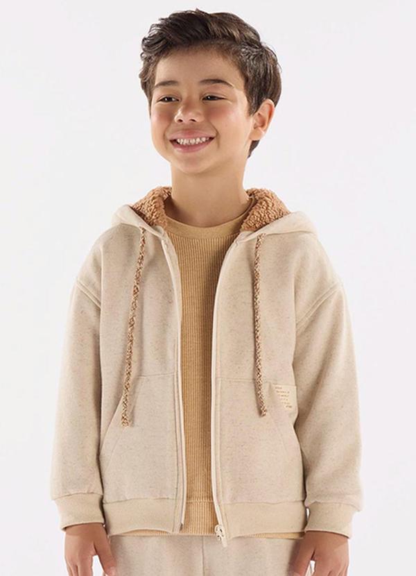 Up Baby - Conjunto Moletom Linho com Capuz Bege 3