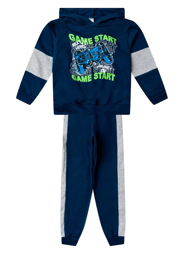 Select - Conjunto Moletom Menino Blusão e Calça Azul