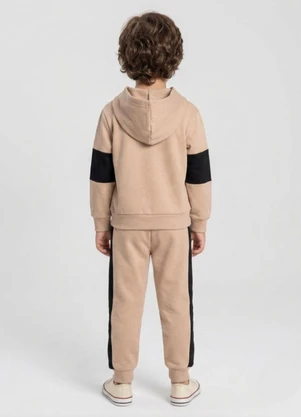 Select - Conjunto Moletom Menino Blusão e Calça Bege - SELECT