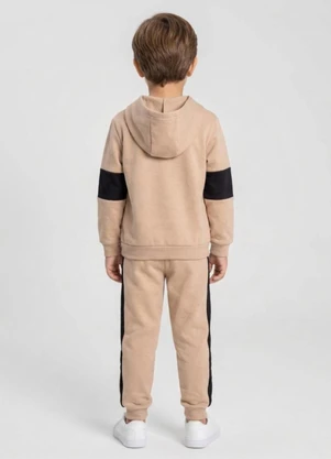 Select - Conjunto Moletom Menino Blusão e Calça Bege - SELECT