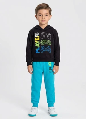 Select - Conjunto Moletom Menino Blusão e Calça Preto - SELECT