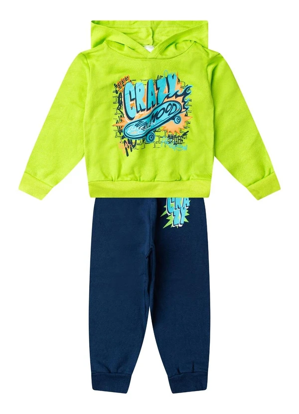 Select - Conjunto Moletom Menino Blusão e Calça Verde