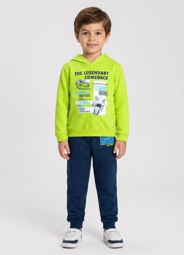 Select - Conjunto Moletom Menino Blusão e Calça Verde