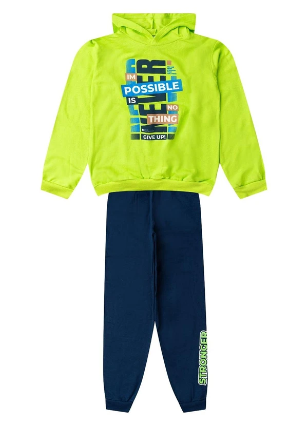 Select - Conjunto Moletom Menino Blusão e Calça Verde