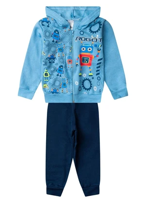 Select - Conjunto Moletom Menino Jaqueta e Calça Azul - SELECT