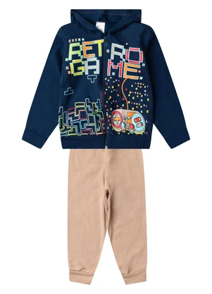 Select - Conjunto Moletom Menino Jaqueta e Calça Azul - SELECT