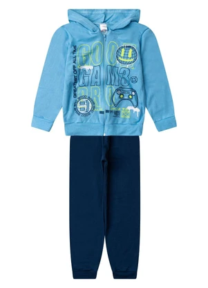 Select - Conjunto Moletom Menino Jaqueta e Calça Azul - SELECT