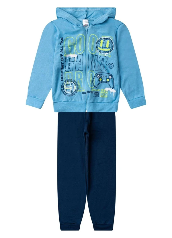 Select - Conjunto Moletom Menino Jaqueta e Calça Azul