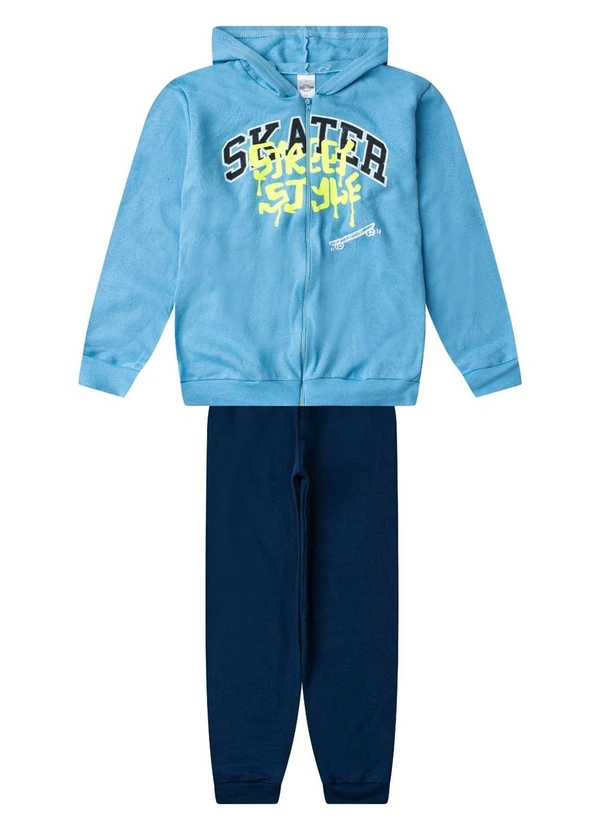 Select - Conjunto Moletom Menino Jaqueta e Calça Azul