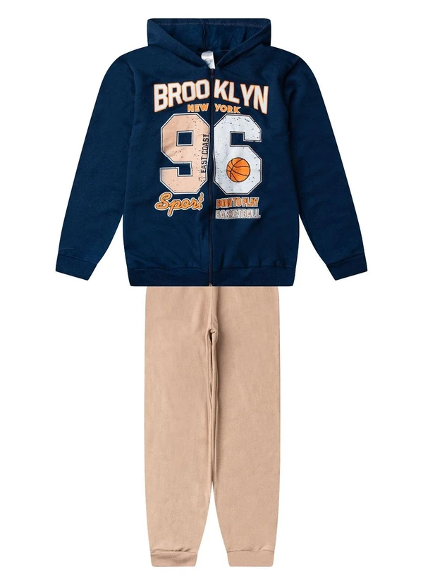 Select - Conjunto Moletom Menino Jaqueta e Calça Azul