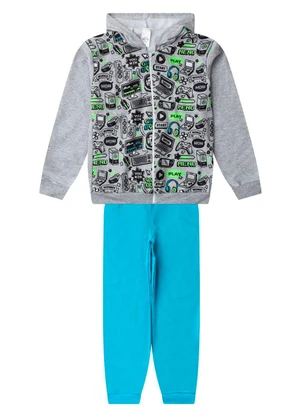 Select - Conjunto Moletom Menino Jaqueta e Calça Cinza - SELECT