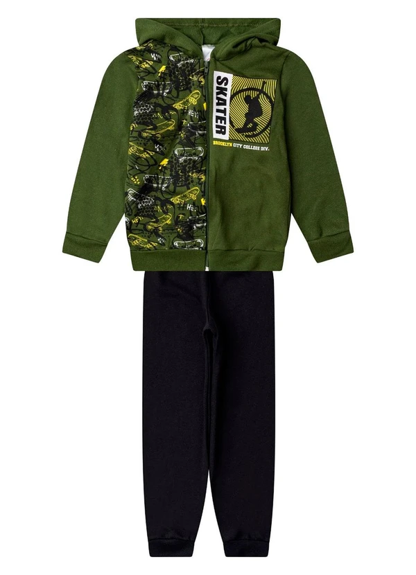 Select - Conjunto Moletom Menino Jaqueta e Calça Verde