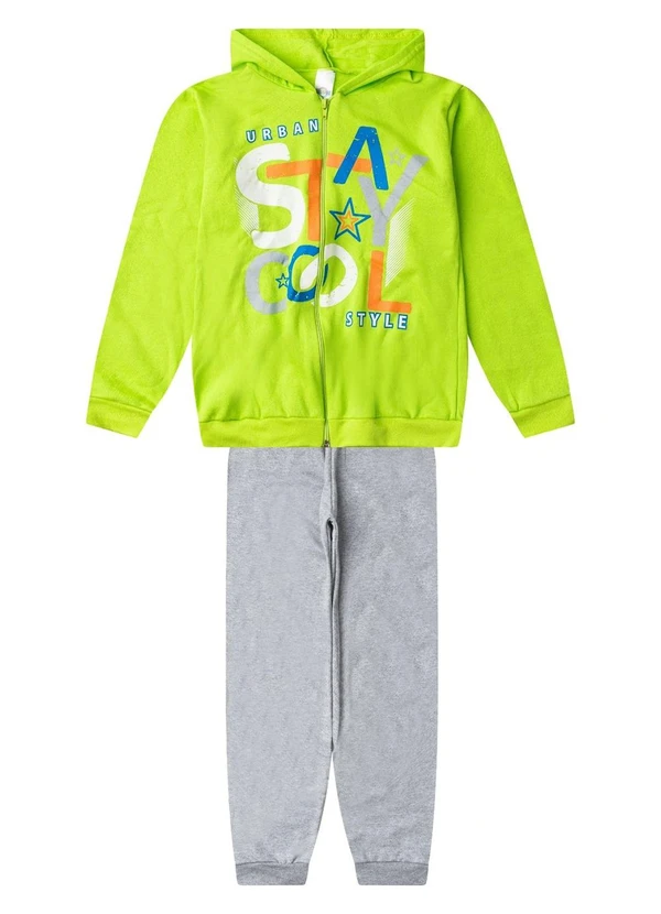 Select - Conjunto Moletom Menino Jaqueta e Calça Verde