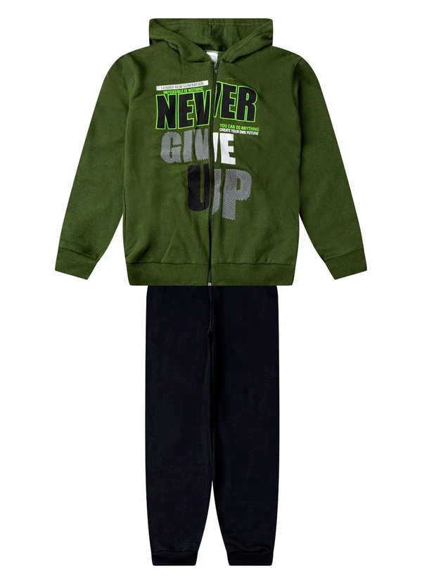 Select - Conjunto Moletom Menino Jaqueta e Calça Verde