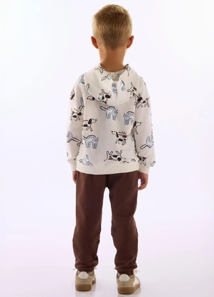 Up Baby - Conjunto Moletom Puppy Fun Branco - UP BABY
