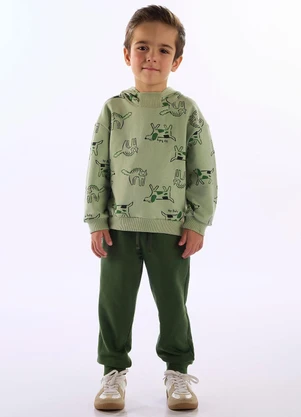 Up Baby - Conjunto Moletom Puppy Fun Verde - UP BABY