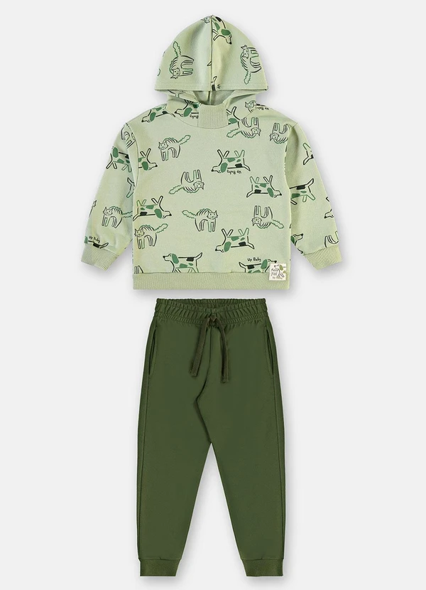 Up Baby - Conjunto Moletom Puppy Fun Verde 3